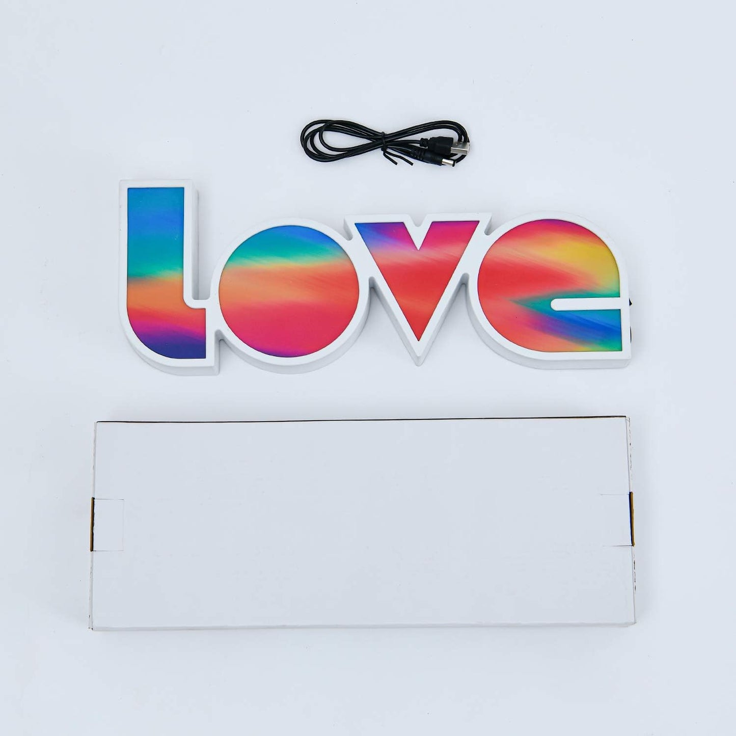 Rainbow Love Neon Sign Lamp - 14" LED Marquee Light for Valentine's Day, Parties & Special Occasions