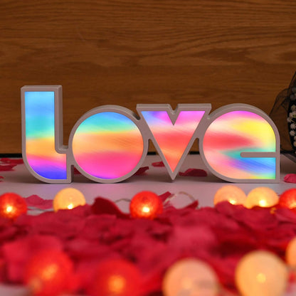 Rainbow Love Neon Sign Lamp - 14" LED Marquee Light for Valentine's Day, Parties & Special Occasions