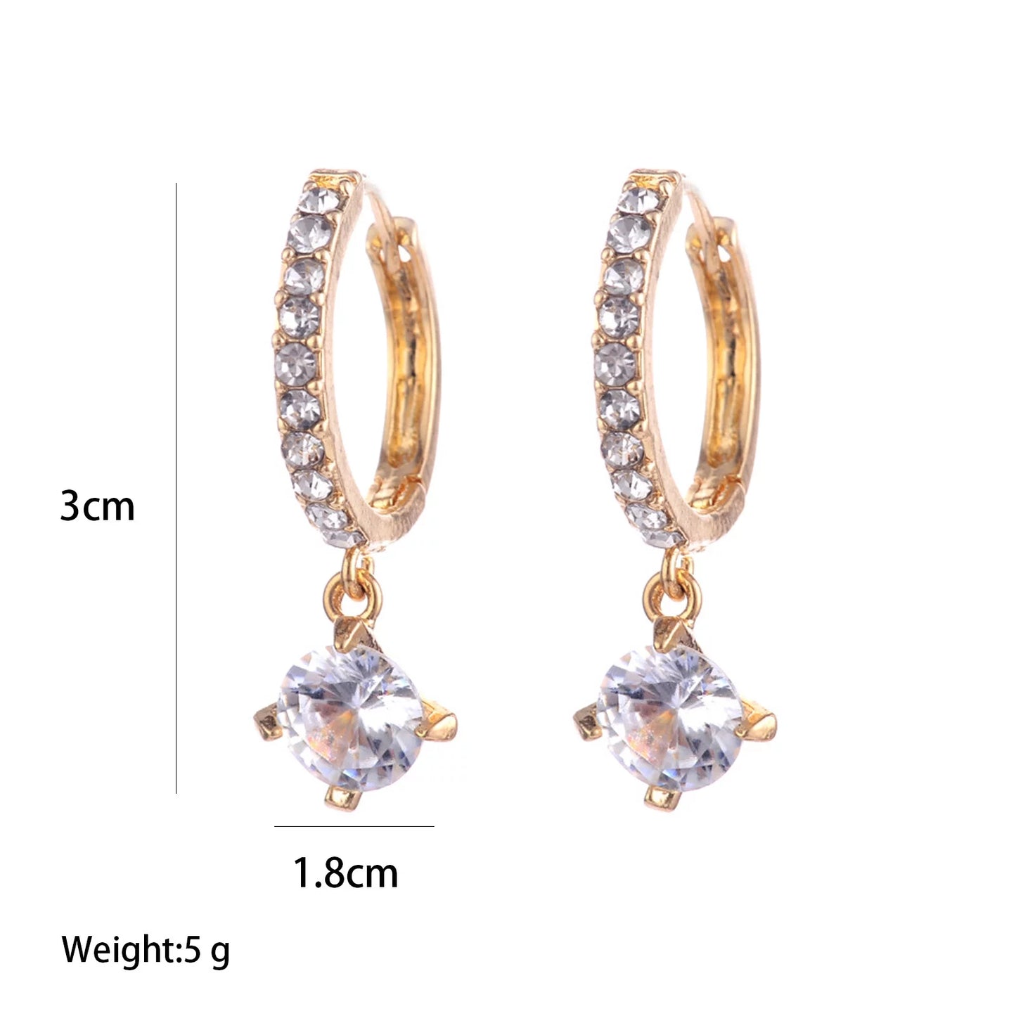  Korean Style Luxury Full Diamond Earrings